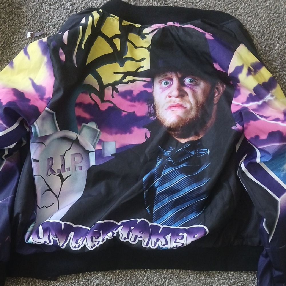 Graphic Men's Jacket with Purple and Yellow Design